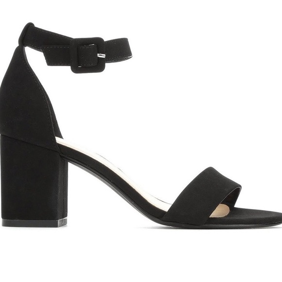 Black chunky heel ankle strap sandal - Picture 7 of 10